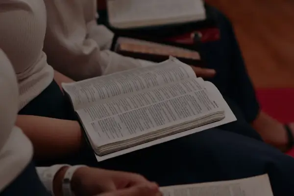 Pessoas reunidas lendo a Bíblia em grupo, simbolizando o estudo bíblico diário e a busca por crescimento espiritual.